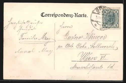 AK Gföhl, Teilansicht mit Kirche