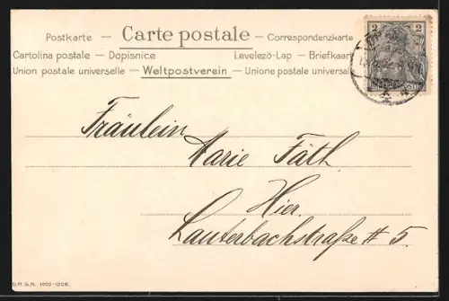 AK Bremen, Liebfrauenkirche am Marktplatz, Margeriten mit Libellen, Passepartout