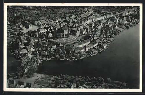 AK Mölln i. Lbg., Ortsansicht vom Flugzeug aus