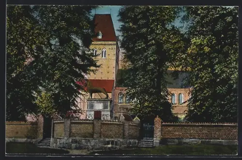 AK Ratzeburg i. L., Kirche mit Denkmal