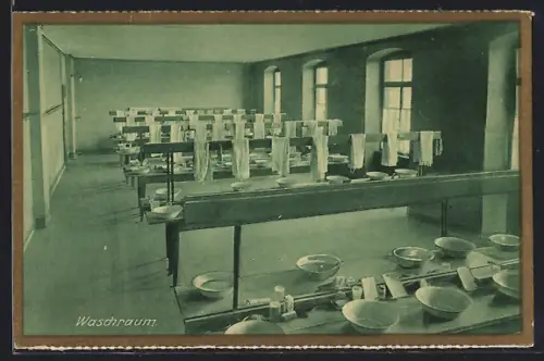 AK Rastatt, Erzbischofl. Gymnasial-Konvikt St. Bernhard, Waschraum