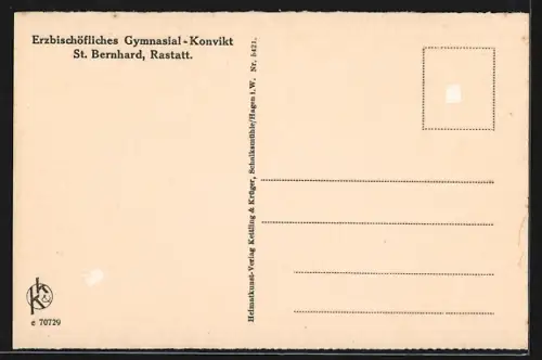 AK Rastatt, Erzbischofl. Gymnasial-Konvikt St. Bernhard, Musikzimmer