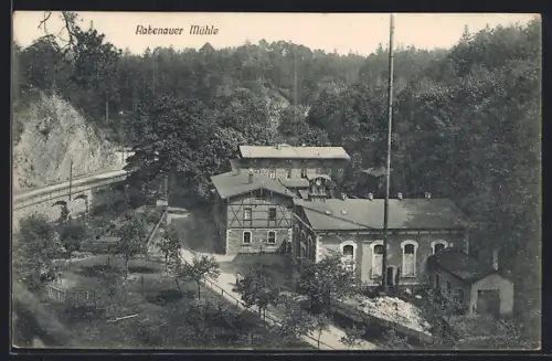 AK Rabenau / Sachsen, Mühle mit Bach und Wald