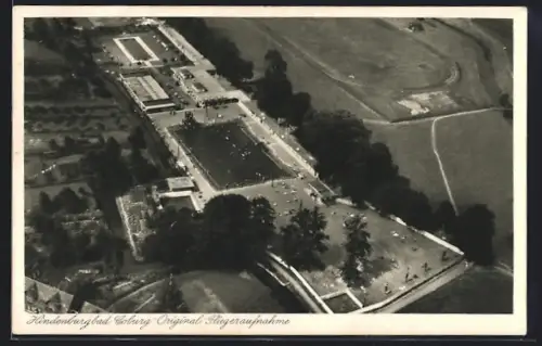 AK Coburg, Fliegeraufnahme des Hindenburgbades