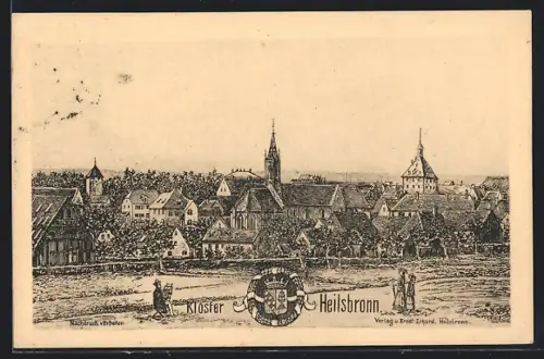 AK Heilsbronn, Ortsansicht mit Kirche