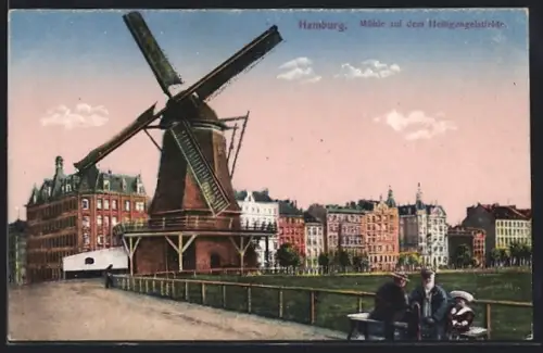 AK Hamburg-St. Pauli, Mühle auf dem Heiligengeistfelde