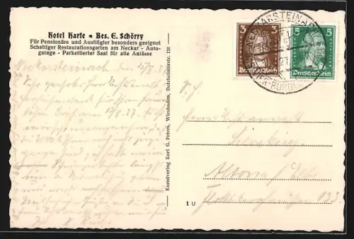 AK Neckarsteinach, Blick auf Hotel Harfe