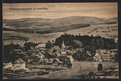 AK Fränkisch-Crumbach im Odenwald, Teilansicht mit Kirche
