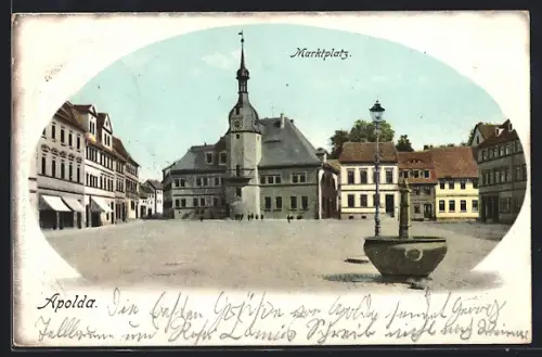AK Apolda, Marktplatz mit Rathaus