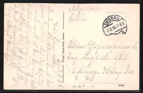 AK Dessau, Staatsbahnhof mit Strassenbahn