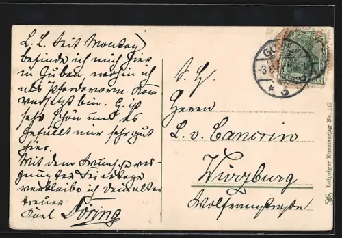 AK Guben, Blick nach dem Kaminskyberg & grüne Wiese