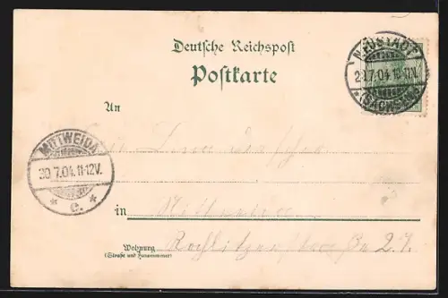 Lithographie Neustadt / Sachsen, Gasthaus & Turm auf dem Unger