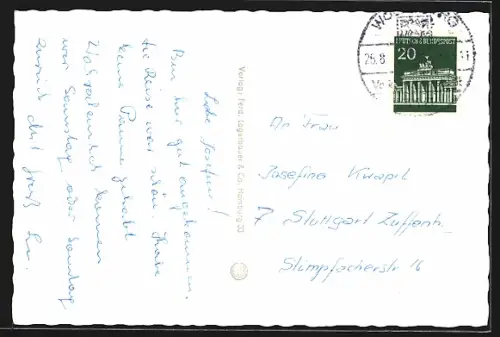 AK Wolfsburg Eichelkamp, Hochhäuser, Springbrunnen