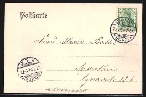 AK Gernrode i. H., Victorshöhe mit Aussichtsturm