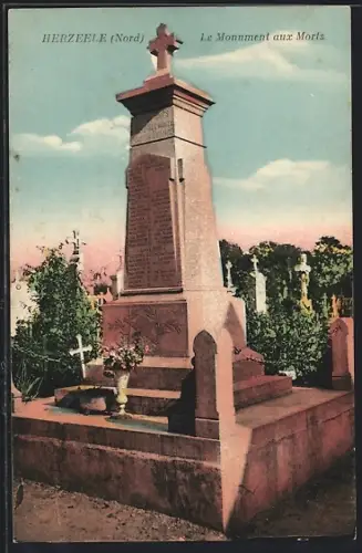 AK Herzeele /Nord, Le Monument aux Morts