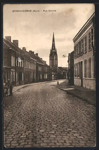 AK Steenvoorde /Nord, Rue Carnot, Strassenpartie