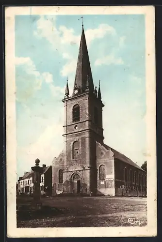 AK Maroilles /Nord, L`Eglise bâtie en plusieurs fois remonte au XVIIIe s.