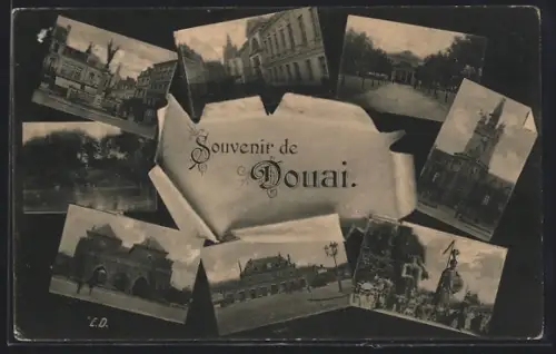 AK Douai, Tor, Denkmal, Strassenpartie