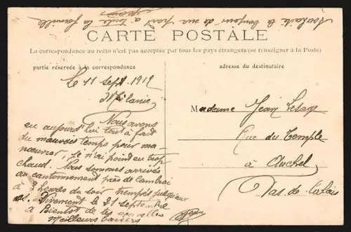 AK Cambrai, Place Thiers