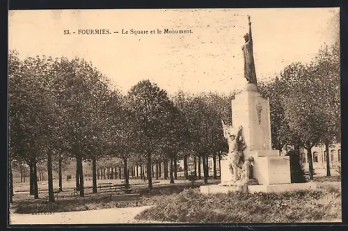 AK Fourmies, Le Square et le Monument