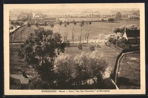 AK Winnezeele /Nord, Vers les Six-Chemins et Herzeele