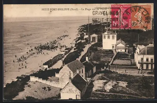 AK Petit-Fort-Philippe /Nord, La Plage vue du Phare