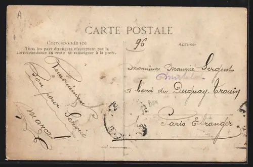 AK Lille, Rue Nationale, Strassenpartie mit Strassenbahn, Passepartout