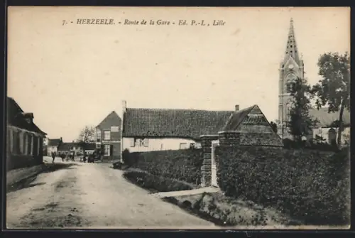 AK Herzeele, Route de la Gare