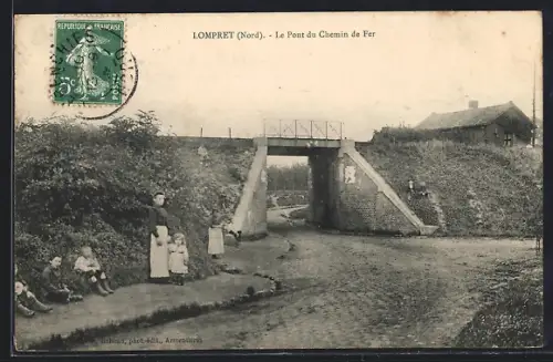 AK Lompret /Nord, Le Pont du Chemin de Fer