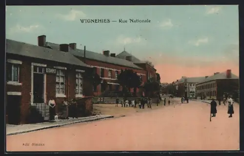 AK Wignehies, Rue Nationale, Strassenpartie