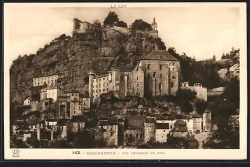 AK Rocamadour, Vue générale du Midi