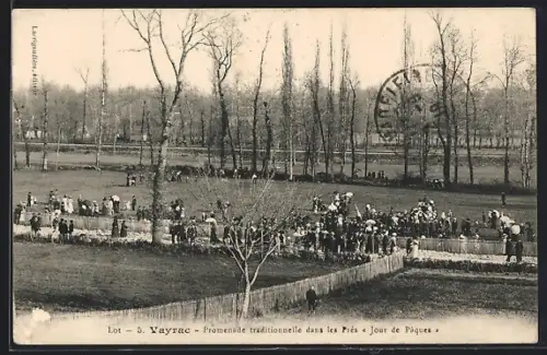 AK Vayrac, Promenade traditionnelle dans les Prés à Jour de Pâques