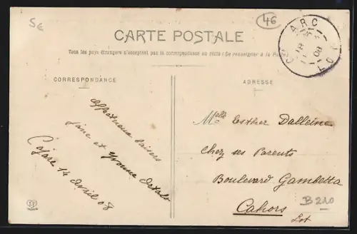 AK Cajarc, Vue prise de la Rive Gauche du Lot