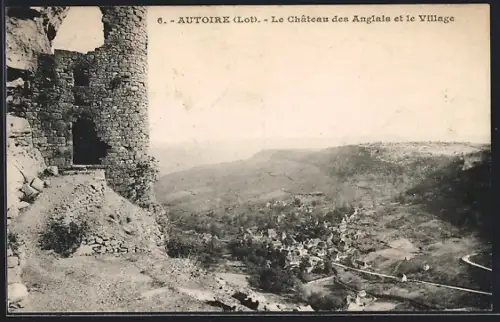 AK Autoire /Lot, Le Château des Anglais et le Village