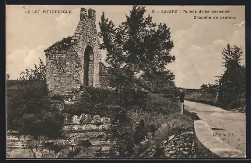 AK Cajarc, Ruines d`une ancienne Chapelle de Lepreux