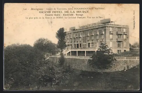 AK Alvignac, Grand Hôtel de la Source avec vue sur le parc