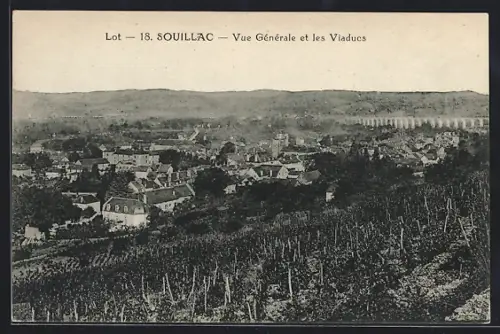 AK Souillac /Lot, Vue Générale et les Viaducs
