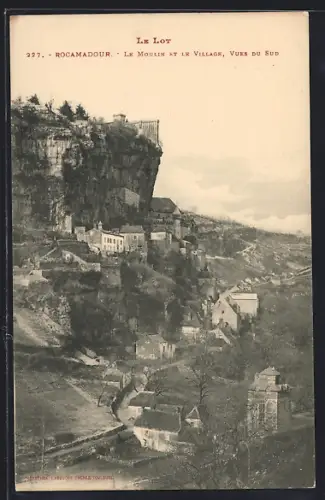 AK Rocamadour, Le Moulin et le Village, Vue du Sud