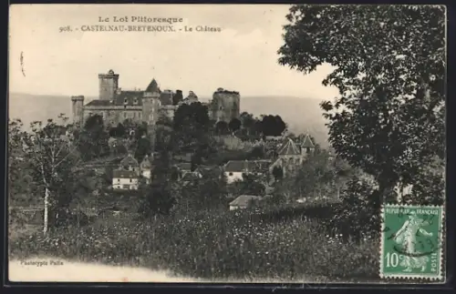 AK Castelnau-Bretenoux, Le Château et vue pittoresque du village