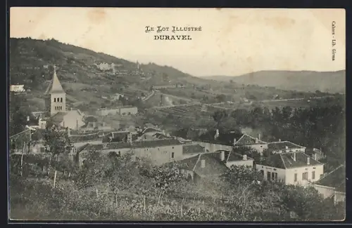 AK Duravel, Vue générale du village et des collines environnantes