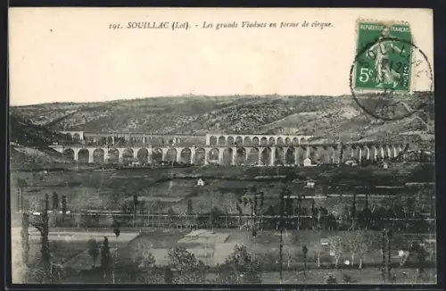 AK Souillac /Lot, Les grands viaducs en forme de cirque