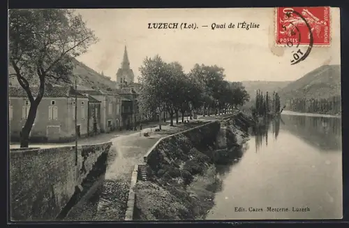 AK Luzech /Lot, Quai de l`Église