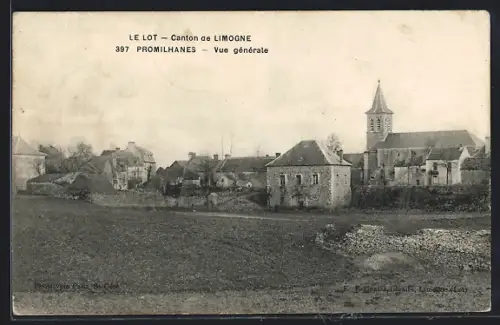 AK Promilhanes, Vue générale du village dans le canton de Limogne