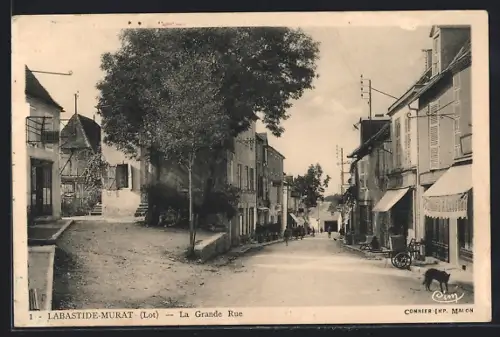 AK Labastide-Murat /Lot, La Grande Rue