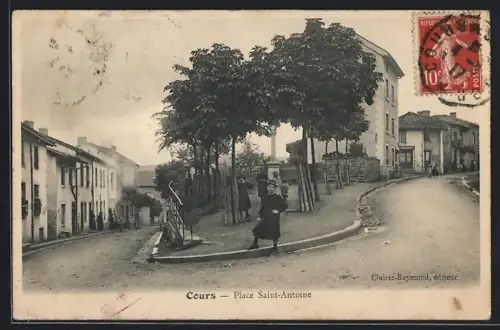 AK Cours, Place Saint-Antoine avec habitants et maisons environnantes