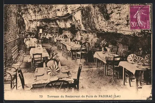 AK Padirac /Lot, Terrasse du Restaurant du Puits de Padirac
