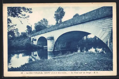AK La Sauvetat-du-Dropt /Lot-et-Garonne, Le pont sur le Dropt