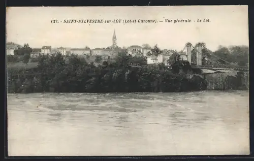 AK Saint-Sylvestre-sur-Lot /Lot-et-Garonne, Vue générale, Le Lot