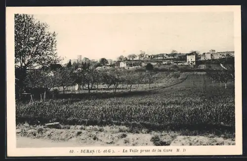 AK Duras /L.-et-G., La ville prise de la Gare