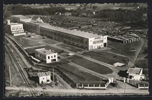 AK Casteljaloux /Lot-et-Garonne, Vue aérienne de l`usine Isorel et de ses environs